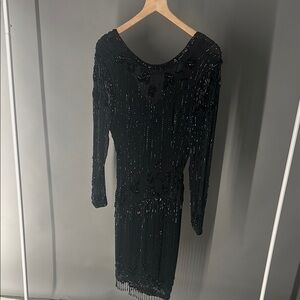 Handbeaded Vintage Black Shift